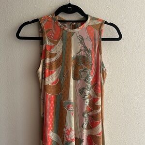 Vintage 70’s Maxi Colorful Sleeveless Dress